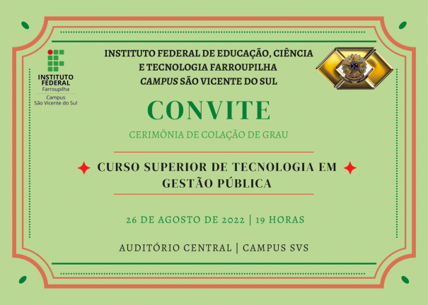 Convite formatura GP