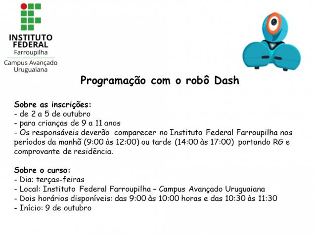 Programação com o robô Dash