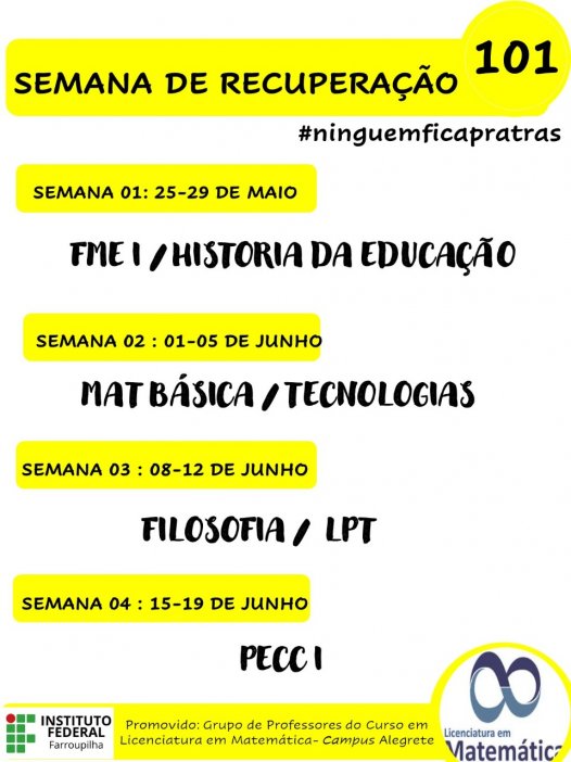 ninguemficapratras Licenciatura em Matemática 101