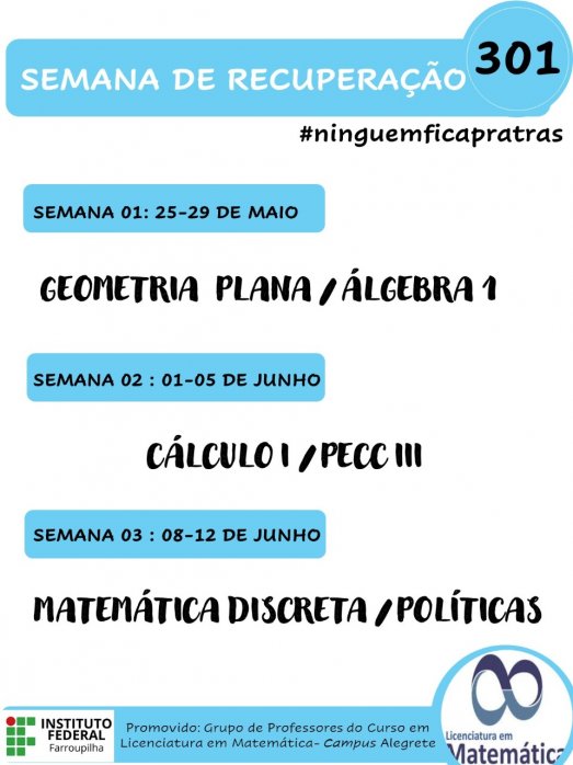 ninguemficapratras Licenciatura em Matemática 301