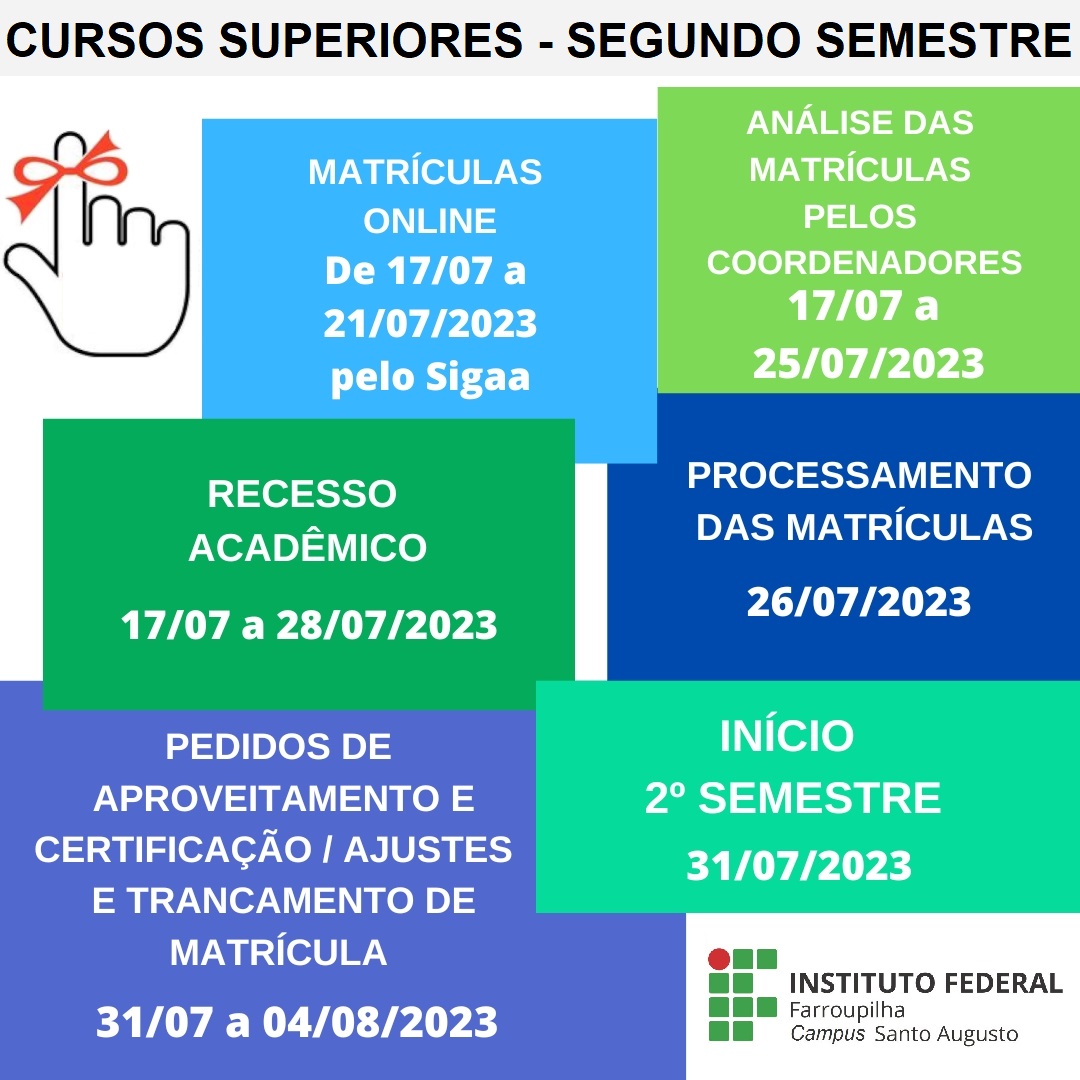 Arte final Datas cursos superiores