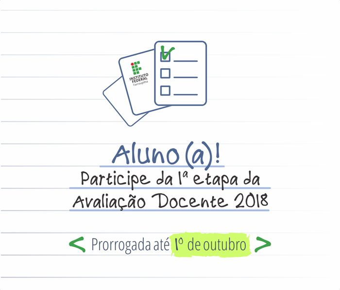 Banner noticia redes sociais avaliacao docente 1etapa 2018 prorrogada