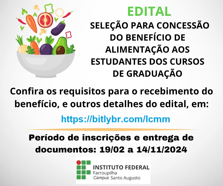 SELEÇÃO PARA CONCESSÃO DO BENEFÍCIO DE ALIMENTAÇÃO AOS ESTUDANTES DE CURSOS DE GRADUAÇÃO