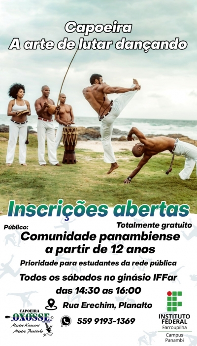 Inscrições abertas para praticar capoeira no IFFar