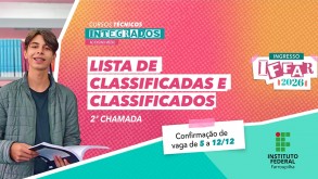 Hoje é o último dia para confirmar a vaga na 2° chamada do Processo Seletivo dos Cursos Técnicos Integrados Hoje é o último dia para confirmar a vaga na 2° chamada do Processo Seletivo dos…